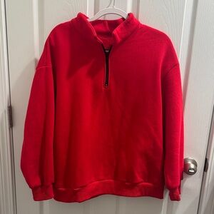 Women’s Red Half-Zip Sweater